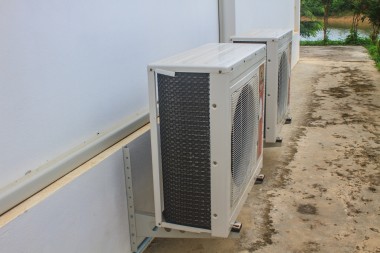 Compressor of air condition are outside building office